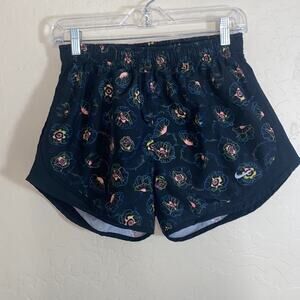 Nike dri fit black floral running shorts
